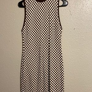 Long Zara Dress. Size S, brown and white